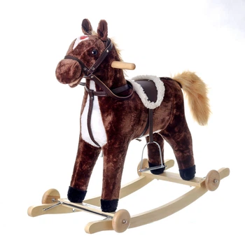 Коник гойдалка Huada Toys W07 музична Темно-коричнева (А2304)
