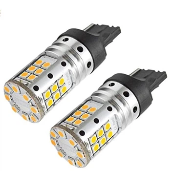 Светодиодная лампа 7440 T20 W21W 32SMD 3030 Autoexpect 12V с обманкой Жёлтая (74517)
