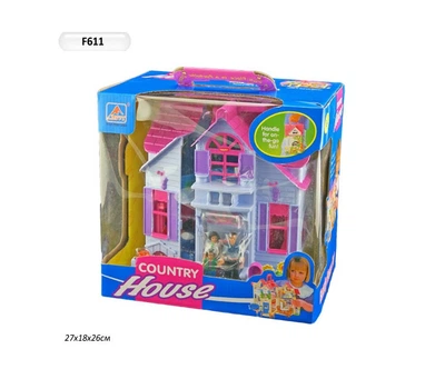 Игровой Домик для кукол с фигурками и мебелью (F611)