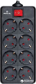 Сетевой фильтр-удлинитель Real-El RS-8 Protect 3 м Black (EL122300022)