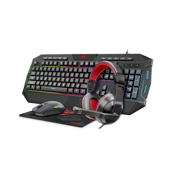 Ігровий комплект Havit HV-KB501CM (Клавіатура+Мишка+Килимок+Навушники) Black