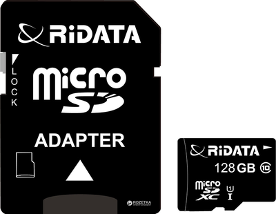 Карта памяти RiDATA microSDXC 128GB Class 10 UHS-I + SD адаптер (FF967403)
