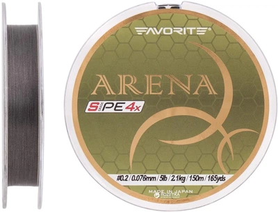 Шнур Favorite Arena PE 4x 150 м # 0.2/0.076 мм 2.1 кг Серебристый (16931089)