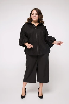 Рубашка "Ксения" (черный) 56 (XXXXL)