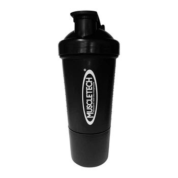 Шейкер Muscletech Shaker 500 мл с пружинкой + контейнер, Black