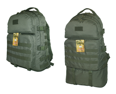 Тактичний туристичний міцний рюкзак трансформер 40-60 5.15.b літрів олива.