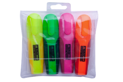 Набор текст-маркеров Buromax Neon с резиновыми вставками 4шт (BM.8904-84)