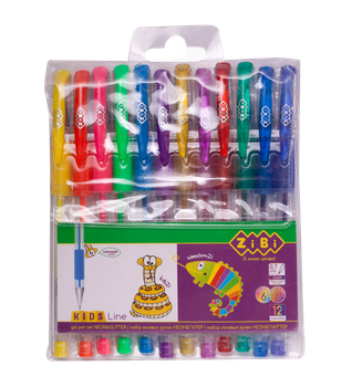 Набор из 12-ти гелевых ручек ZiBi Neon+Glitter (ZB.2204-99)