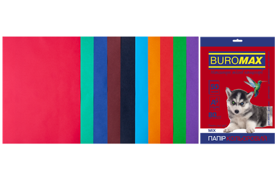 Набір кольорового паперу Buromax Dark+Intensive А4 80 г/м² 10 кольорів 50 аркушів (BM.2721950-99)