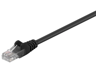 Патч-корд Goobay RJ45 UTP5e 1.0m patch AWG28 D=4.5mm Gold Protect чорний(75.06.8644)