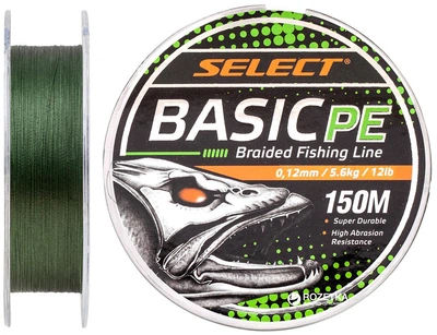 Шнур Select Basic PE 150 м 0.12 мм 5.6 кг Темно-зеленый (18701822)