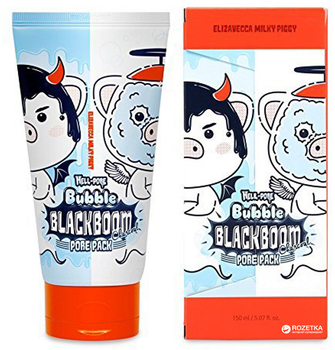 Кислородная маска для очищения пор Elizavecca Hell-Pore Bubble Blackboom Pore Pack 150 мл (8809418751601)