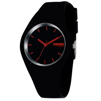 Женские спортивные водостойкие часы Skmei Rubber Black II 9068
