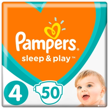 Подгузники Pampers Sleep & Play Размер 4 (Maxi) 9-14 кг, 50 шт (8001090669056)