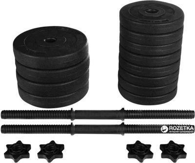 Гантели RN-Sport битумные по 11 кг комплект 2 шт (BD-11)