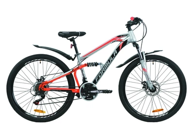 Велосипед двопідвіс гірський (спортивний) 26" Formula Blaze 2020 рама 15" сіро-червоний з чорним на зріст 150-170 см (OPS-FR-26-379)