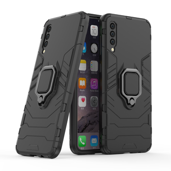 Чехол Ring case для Samsung Galaxy A30s (A307) бронированный бампер с кольцом черный