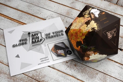Объемный 3D Pin Глобус My Pin Chocolate Map Globe
