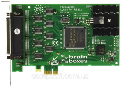 Многопортовый последовательный адаптер Brainboxes PX-279B, 8-портовый RS232 (PX-275) PCI-E Б/У