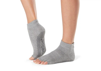 Носки для йоги ToeSox Half Toe Ankle Grip Heather Grey L (43-45)
