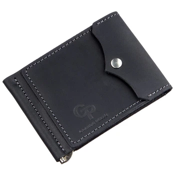 Кожаный зажим для денег Grande Pelle leather-11196 Черный