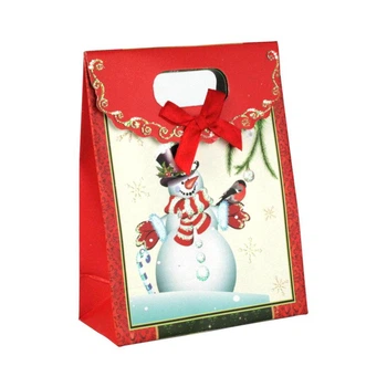 Сумочка подарочная Gift Bag Velcro Бумага Снеговик 16x12x6 см (20833)