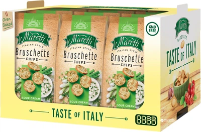 Упаковка брускет Maretti Сметана та цибуля 70 г х 15 шт (1.05 кг) (3800205877325)
