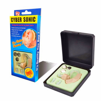 Слуховий апарат Cyber Sonic з боксом для зберігання Бежевий NEW