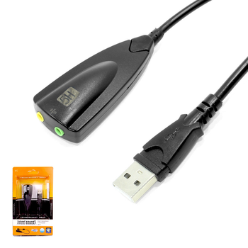 Внешняя звуковая карта Lesko USB 7.1 5CH для подключения устройств к ноутбуку и компьютеру