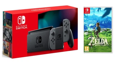 Nintendo Switch Gray - Обновлённая версия + Игра The Legend of Zelda: Breath of the Wild