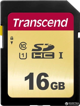 Карта памяти Transcend 500S SDHC 16GB Class 10 UHS-I U1 (TS16GSDC500S)