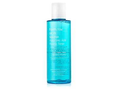 Пілінг-тонер із комплексом кислот FarmStay Dr.V8 Solution Hyaluronic Acid Peeling Toner 210 мл
