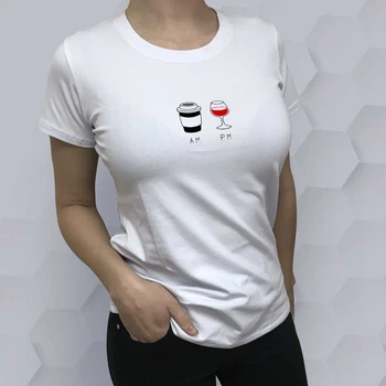 Женская футболка "coffe & wine" (S)