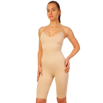 Комбидресс стягивающий корректирующий с эффектом пуш-ап SP-Sport Control Bodysuit ST-9163 (р-р L-XL, телесный)
