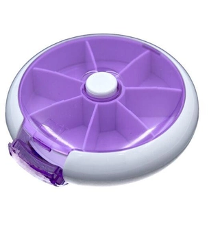 Таблетница круглая с переключателем, фиолетовая