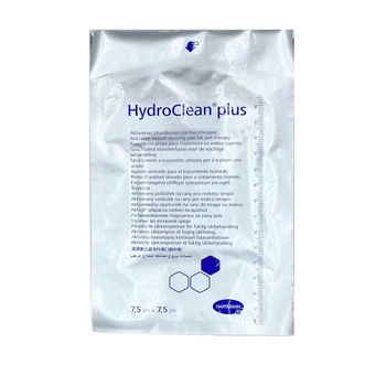 Гидроактивная суперабсорбирующая ранова пов'язка HydroClean Plus Гидроклин 7,5 х 7,5 см, 1 шт