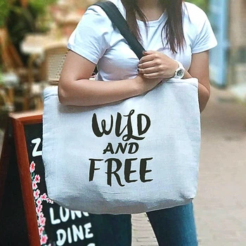 Пляжна сумка Beach Wild and free (мішковина) 54х40х12 см