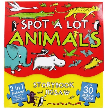 Книга на английском языке Spot a Lot Animals: Storybook and 2-In-1 Jigsaw Puzzle от автора Steve Smallman и издательства Parragon из Великобритании
