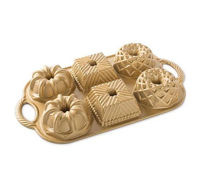 Форма для выпечки печенья Nordic Ware 91237 Bundtlette gold 36,3х21,3х4 см