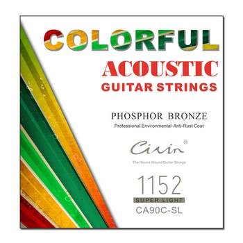Струны акустической гитары цветные Civin CA90С SL Phosphor Bronze Super Light Color (American Imported) 11/52