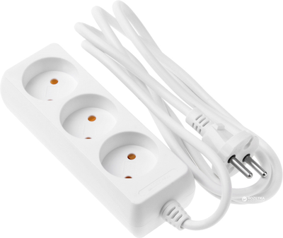 Сетевой удлинитель 2Е на 3 розетки 2Gх1.0 мм 1.8 м White (2E-U03M1.8)