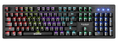 Клавиатура Marvo KG909 Multi-LED Mechanical Blue Switch Black USB