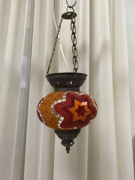 Стельовий турецький світильник Sinan з мозаїки ручної роботи ПОМАРАНЧЕВИЙ