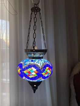 Стельовий турецький світильник Sinan з мозаїки ручної роботи СИНІЙ