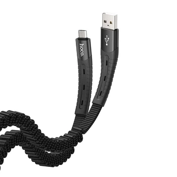 Кабель USB HOCO U78 Cotton treasure Micro USB (2.4A) (1.2M) Чорний
