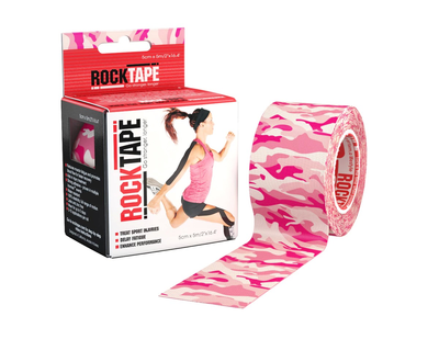 Кинезио тейп RockTape Design (5см х 5м) Розовый камуфляж