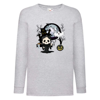 Лонгслив реглан Хелловин 0015 (Halloween) серый (HAL gr 0015) 140 см