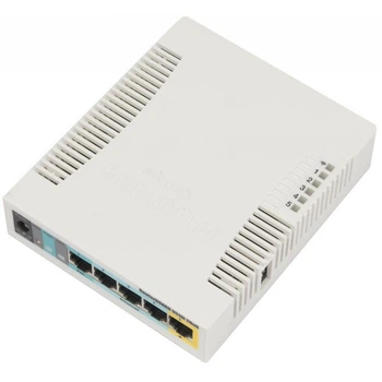 Маршрутизатор Mikrotik RB951Ui-2HnD N300 600MHz/128Mb 5х100Мбит 1хUSB 1000mW PoE in PoE out White