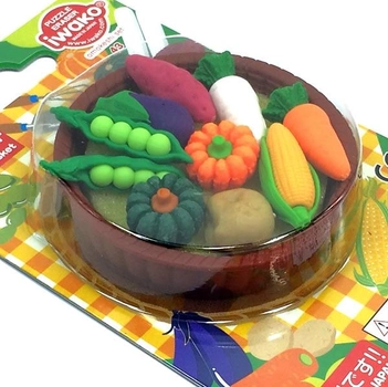 Ластики IWAKO Набор Корзина с овощами (BRI048)