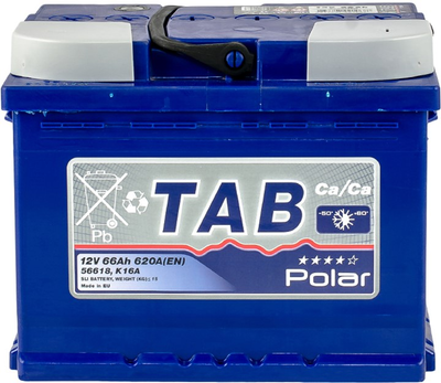 Автомобильный аккумулятор 66 Ah/12V TAB Polar Blue (0) Euro (121 066)